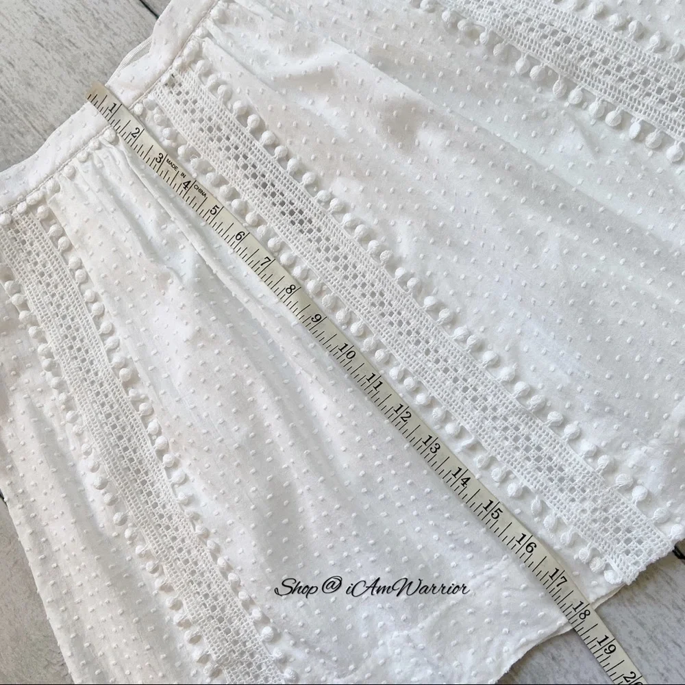 J.Crew NWT WHITE swissdot pompom mini skirt *shop@iamwarrior